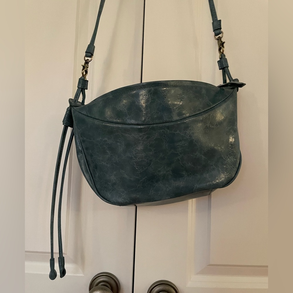 Anthrolopgie Blue Pleather Bag